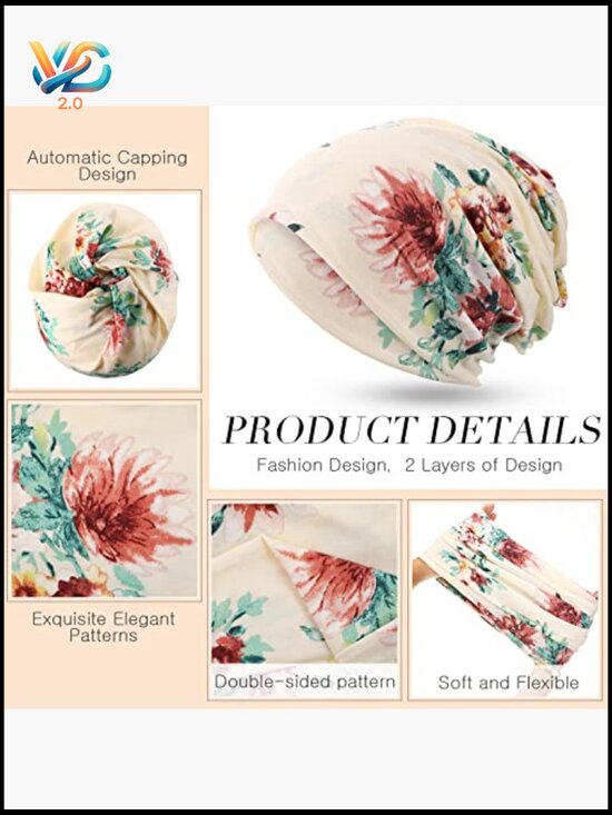 Slouchy Beanie Hat Stretch Chemo Headwrap Sleep Scarf Cancer Patient Soft Turban